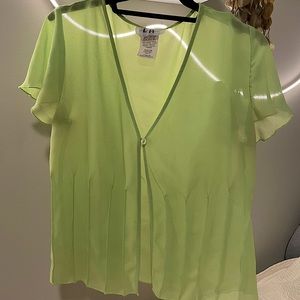 Sheer Lime Green Blouse - Brand: LosAngelesGal